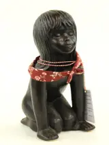 Emiel (Emanuel) Laskaris keramisch Sculptuur 'Zittend Meisje' – ca. 1960/1970 – foto 2 – kavel bij De Kringwinkel, Antwerpen