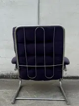 Vintage design fauteuil – jaren 70 – chroom & donkerpaars – foto 2 – kavel bij De Kringwinkel, Dilsen