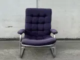 Vintage design fauteuil – jaren 70 – chroom & donkerpaars – foto 5 – kavel bij De Kringwinkel, Dilsen