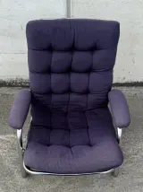 Vintage design fauteuil – jaren 70 – chroom & donkerpaars – foto 6 – kavel bij De Kringwinkel, Dilsen