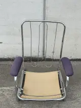 Vintage design fauteuil – jaren 70 – chroom & donkerpaars – foto 9 – kavel bij De Kringwinkel, Dilsen
