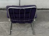 Vintage design fauteuil – jaren 70 – chroom & donkerpaars – foto 10 – kavel bij De Kringwinkel, Dilsen