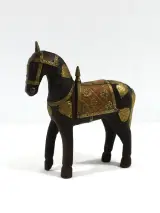 Rajasthani Houten Paard – kavel bij De Kringwinkel, Maaseik