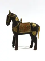 Rajasthani Houten Paard – foto 2 – kavel bij De Kringwinkel, Maaseik