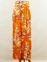 Rae Antwerp elegante soepelvallende oranje damesbroek met bloemenprint – foto 2 – kavel bij De Kringwinkel, Antwerpen