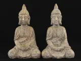 Set van 2 decoratieve Boeddha beelden met kaarshouder – kavel bij De Kringwinkel, Antwerpen