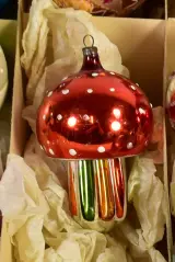 Set van 11 vintage glazen kerstornamenten met reflectoren – foto 5 – kavel bij De Kringwinkel, Turnhout