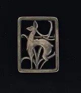 Vintage zilveren broche met hert motief – foto 2 – kavel bij De Kringwinkel, Aalst