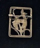 Vintage zilveren broche met hert motief – foto 3 – kavel bij De Kringwinkel, Aalst
