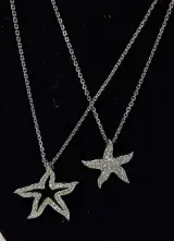 Zilverkleurige ketting met stervormige hanger van Swarovski – foto 3 – kavel bij De Kringwinkel, Aalst