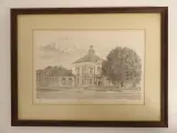 Lithografie stadsgezicht Leopoldsburg door Guy Desarzens – kavel bij De Kringwinkel, Leopoldsburg