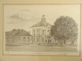 Lithografie stadsgezicht Leopoldsburg door Guy Desarzens – foto 2 – kavel bij De Kringwinkel, Leopoldsburg