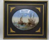 2 maritieme fixé sous verre schilderijen – foto 2 – kavel bij De Kringwinkel, Oostende