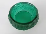Groene glazen sierpot met deksel en reliëfdecoratie – foto 5 – kavel bij De Kringwinkel, Heverlee