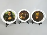 Set van drie Edelstein Bavaria wandborden met kunstafdrukken – kavel bij De Kringwinkel, Diest