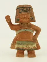 Set van 3 Mexicaanse terracotta figuren - precolumbiaans geïnspireerde stijl – foto 2 – kavel bij De Kringwinkel, Antwerpen