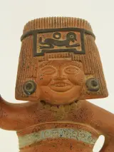 Set van 3 Mexicaanse terracotta figuren - precolumbiaans geïnspireerde stijl – foto 3 – kavel bij De Kringwinkel, Antwerpen