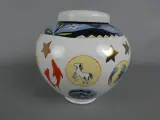 Keramieken Artihove Art pot met deksel en fantasievolle decors – foto 2 – kavel bij De Kringwinkel, Diest