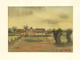 Sfeervol landschap met hoeve en knotwilgen – Gesigneerd: C. De Cock – foto 2 – kavel bij De Kringwinkel, Antwerpen