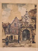 Set van 2 handgesigneerde aquatinten van Gent - genummerde oplage - Roger Hebbelinck – foto 3 – kavel bij De Kringwinkel, Gent