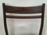 Set van 6 vintage Mid-Century eetkamerstoelen - donker hout & cognackleurige zitting – foto 8 – kavel bij De Kringwinkel, Gent
