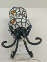 Tiffany stijl tafellamp met gekleurd glas – foto 5 – kavel bij De Kringwinkel, Geraardsbergen