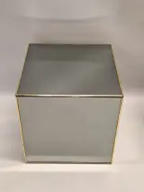 Vintage Deknudt spiegelkubus - Hollywood Regency bijzettafel / sokkel - Made in Belgium – kavel bij De Kringwinkel, Gent