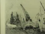 Romain Malfliet (1910-2006) ets 'Droogdok Antwerpen' – foto 4 – kavel bij De Kringwinkel, Antwerpen