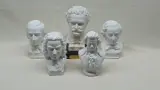 Set van 5 porseleinen bustes van klassieke componisten – kavel bij De Kringwinkel, Zottegem