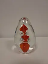 Set van 3 glazen presse-papiers met bloem- en bubbeldesign – foto 2 – kavel bij De Kringwinkel, Ronse