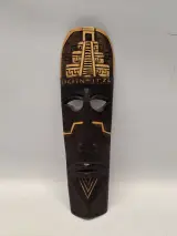 Set van twee handgesneden houten wandmaskers uit Afrika en Mexico – foto 9 – kavel bij De Kringwinkel, Gent