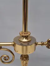 Vintage Massive tafellamp - Messing studentenlamp met gedecoreerde glazen kap, jaren ’70/’80 – foto 9 – kavel bij De Kringwinkel, Gent