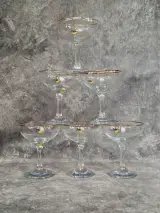6 Vintage Babycham champagnecoupes uit de jaren 70 – kavel bij De Kringwinkel, Gent