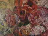 Gesigneerd olieverfschilderij - J.V. Hermans – “Bouquet de Roses dans un Vase” – foto 6 – kavel bij De Kringwinkel, Heverlee