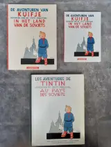 Strips: Kuifje album "Kuifje in het land van de Sovjets" in 3 verschillende versies – kavel bij De Kringwinkel, Gent
