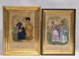 Set van 2 antieke Franse 3D-modeprenten - La Mode Illustrée - circa 1880 – kavel bij De Kringwinkel, Gent