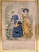Set van 2 antieke Franse 3D-modeprenten - La Mode Illustrée - circa 1880 – foto 3 – kavel bij De Kringwinkel, Gent
