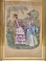 Set van 2 antieke Franse 3D-modeprenten - La Mode Illustrée - circa 1880 – foto 8 – kavel bij De Kringwinkel, Gent
