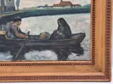 Expressionistisch riviertafereel met roeiboot - J. Bruynseels – foto 5 – kavel bij De Kringwinkel, Gent
