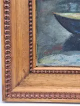 Expressionistisch riviertafereel met roeiboot - J. Bruynseels – foto 10 – kavel bij De Kringwinkel, Gent