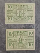 Uniek lot historisch noodgeld WWI – Stad Gent en gemeente Wetteren (1914-1918) – foto 4 – kavel bij De Kringwinkel, Gent