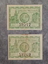 Uniek lot historisch noodgeld WWI – Stad Gent en gemeente Wetteren (1914-1918) – foto 5 – kavel bij De Kringwinkel, Gent
