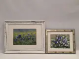 Set van twee originele pastelschilderijen met bloemen - Rita Wildro – kavel bij De Kringwinkel, Gent