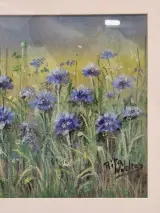 Set van twee originele pastelschilderijen met bloemen - Rita Wildro – foto 5 – kavel bij De Kringwinkel, Gent