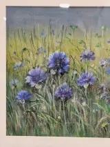 Set van twee originele pastelschilderijen met bloemen - Rita Wildro – foto 6 – kavel bij De Kringwinkel, Gent