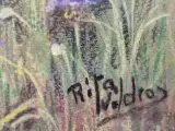 Set van twee originele pastelschilderijen met bloemen - Rita Wildro – foto 9 – kavel bij De Kringwinkel, Gent