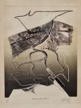 Abstracte ets “Ode aan Christelle G.” - handgesigneerd en genummerd 3/5 – foto 2 – kavel bij De Kringwinkel, Gent