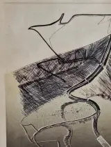 Abstracte ets “Ode aan Christelle G.” - handgesigneerd en genummerd 3/5 – foto 3 – kavel bij De Kringwinkel, Gent