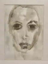 Expressief portret in aquarel en inkt - Bea Vangertruyden – foto 2 – kavel bij De Kringwinkel, Gent