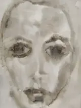 Expressief portret in aquarel en inkt - Bea Vangertruyden – foto 3 – kavel bij De Kringwinkel, Gent